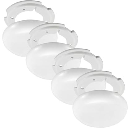 Abzweigdose Deckenverteilerdose Weiß Ø 13 cm - 4er Set ultraflach 1,5 cm | Kabelabdeckung mit Bajonettverschluss – für Lampenanschluss, Blinddose, Deckenrosette, Baldachin sowie Wandmontage