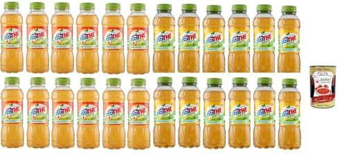 Italian Gourmet – Eistee Zero Pfirsich & Zitrone 24×400 ml | Zuckerfreier Teeaufguss mit Stevia, erfrischender Mix für Schule, Büro, Fitness, Reisen & Sommergetränke + Italian Gourmet Polpa