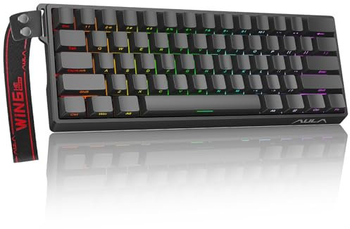NSYCA Aula WIN60 HE 60% mechanische Tastatur, kabelgebunden, Hall-Effekt, Gaming-Tastatur, Magnetschalter, Hot-Swappable, einstellbarer Schnellauslösermodus, 8000 Hz Abfragerrate, RGB-Tastatur, 60