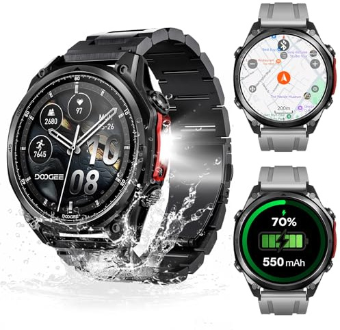 DOOGEEEco Anywise W1 Pro Orologi Smartwatch uomo,GPS Dual-Band & Mappe Offline, 5 ATM, 12 Giorni Autonomia, Display AMOLED HD 1,43, 170+ Modalità Sport,Chiamate Bluetooth,Compatibile con Android/iOS
