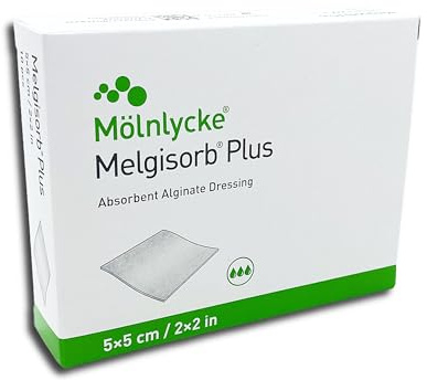 Mölnlycke Melgisorb 5x5cm, Alginat-Kompresse, 10-pack