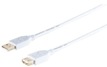 Kabelbude.eu USB High Speed 2.0 Verlängerung, A/A Buchse, USB 2.0, weiß, 1m
