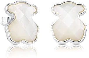 TOUS Ohrringe aus Sterlingsilber für Damen mit facettiertem Perlmuttmotiv, 1,5 cm, elegant und nüchtern, Kollektion Icon Color