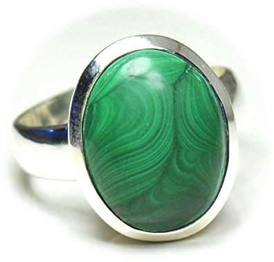 jewelryonclick 3 Karat natur Malachit Sterling Silber verstellbar für Herren Ring Größe UK P ? T 1/2 - 62 (19.7)