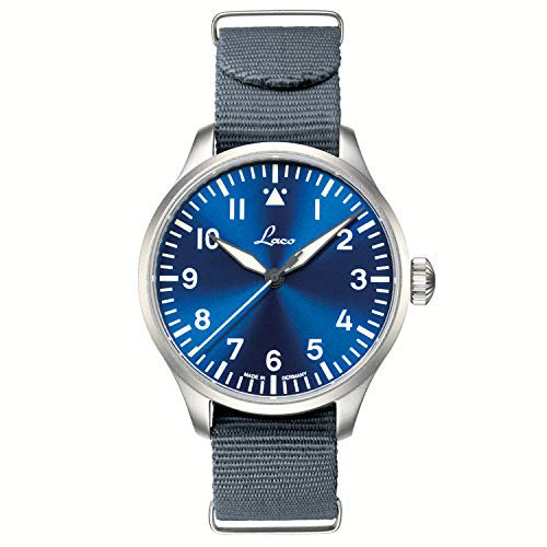 Laco Fliegeruhr, Automatikuhr, Edelstahlgehäuse, Saphirglas, 5 bar, Made in Germany