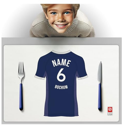 Bochum Fanartikel Tischset PERSONALISIERTES Geschenk, passend für Bochum Fans, Geschenk Jungen, Fussball Männergeschenke Bochum Trikot Geburtstag Weihnachten Platz-Set TS24DEDE
