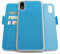 dreem Fibonacci 2 en 1 Funda iPhone XR Cuero Vegano Tipo Billetera | Funda Magnética Desmontable a Prueba de Golpes TPU Fino | Protección RFID | Caja de Regalo | Celeste