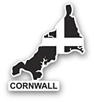 Akachafactory Aufkleber für Karte mit Flagge von County England, Cornwall