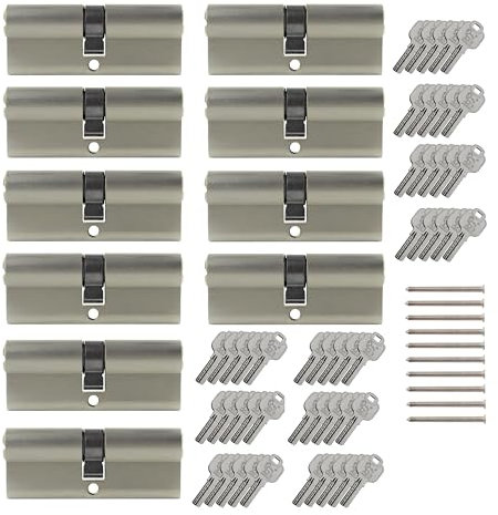 10x Profilzylinder 80 mm 40/40 gleichschließend inkl. 50 Schlüssel