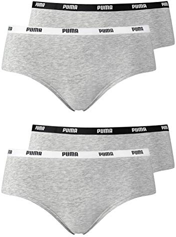 PUMA Damen Iconic Hipster Pantys Slips 573009001 4er Pack