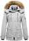 Wantdo Femme Manteau Hiver Chaud Veste Epaisse Manteau à Capuche en Fausse Fourrure Blouson Hiver Chaud Parka Hiver Chaude Multi-Poche Gris S