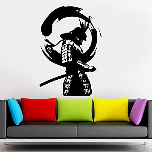 Japanischer Samurai Asien Vinyl Wandaufkleber Abnehmbare Selbstklebende Transferfolie Wandaufkleber Wandbild 57X83Cm