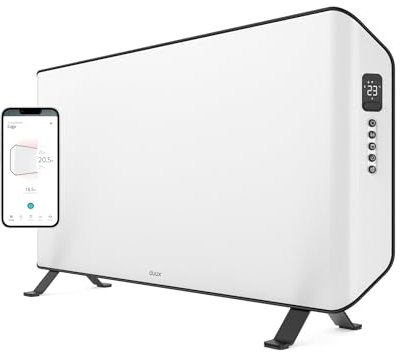 Duux Edge 1000W Radiateur Electrique Blanc - Convecteur pour Salle de Bain - Radiateur Electrique Mural - Convecteur avec 2 Niveaux de Chauffage - Radiateur Électrique Basse Consummation