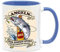 NICE-PRESENTS - Tasse - Angeln Sport, der mit Bier beginnt - Spülmaschinengeeignet Keramik Kaffeetasse lustig Motiv, Spruch, beidseitig bedruckt - Geburtstag, Fischer, Geschenkidee - Blau