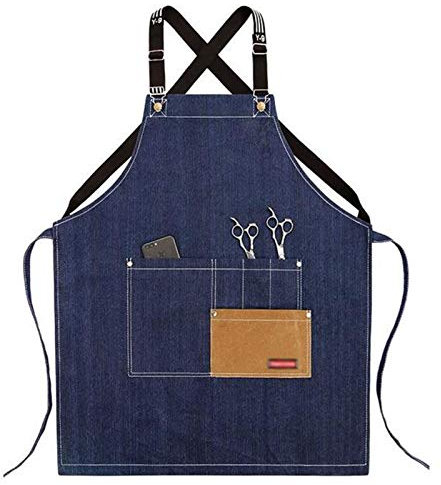 fayengan Carpenters Apron,Workshop Tool Apron, Heavy Duty Waxed Canvas Work Apron Welding Apron, Work Apron (Color : Blue, Size : XL)