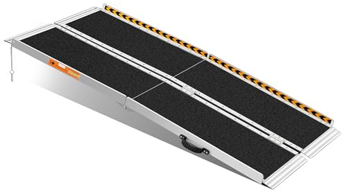 KOLOTOOL Foldable 5FT Wheelchair Ramp - 800lb/362KG Heavy Duty Aluminum Ramp with Anti-Slip Surface, Compact 48 Portable Design for Cars, Home Steps, Scooters, Strollers