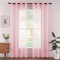 Woaboy Tende per Interni 2 Pezzi Tende Finestre Voile Semi Trasparenti per Soggiorno e Camera da Letto Moderne Luminoso per Decorazioni per la casa Romantico 140x245cm Rosa