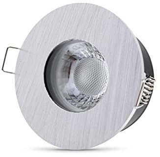 lambado® LED Spots für Badezimmer IP65 in Alu gebürstet - Moderne Deckenstrahler/Einbaustrahler für Außen inkl. 230V 5W GU10 Strahler neutralweiß - Hell & Sparsam