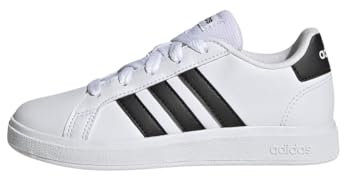 adidas Grand Court Lifestyle Tennis Lace-Up Shoes, Zapatillas de Tenis Unisex niños, Cloud White / Core Black / Core Black, 36 2/3 EU