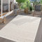 TT Home In-& Outdoor Teppich Wetterfest Balkon Küche Wohnzimmer Boho Skandi Design, Farbe:Creme, Größe:120x160 cm