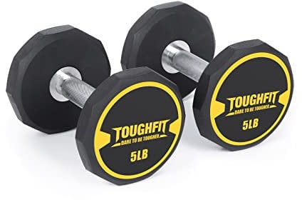 ToughFit Kurzhantel-Sets 1520253035404550, 2er-Set, 120LBS150LBS180LBS210LBS240LBS270LBS Gewichtssets, PEV-beschichtet und rutschfest, Rändeleisen-Griff, freie Gewichte für Stärke