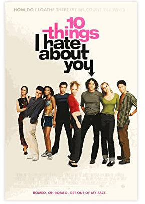 Filmposter mit Aufschrift 10 Things I Hate About You Touching Love, 30 x 45 cm