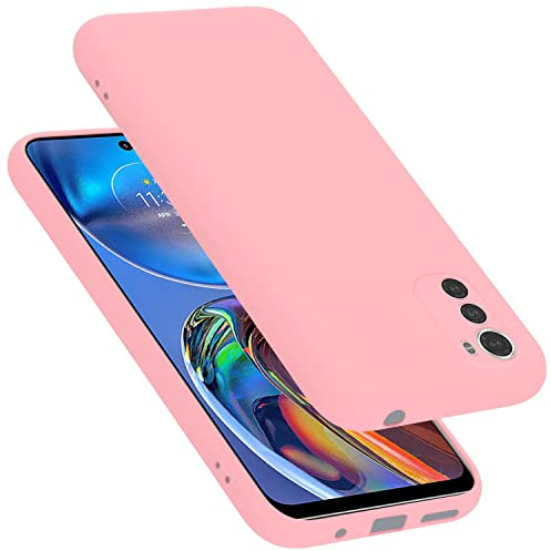 Cadorabo Hülle kompatibel mit Motorola Moto E32 4G / E32S Hülle Silikon Handyhülle für Moto E32 4G / E32S Case aus flüssigem Silikon- Kratzfeste und stoßfeste dünne TPU Schutzhülle - Liquid PINK