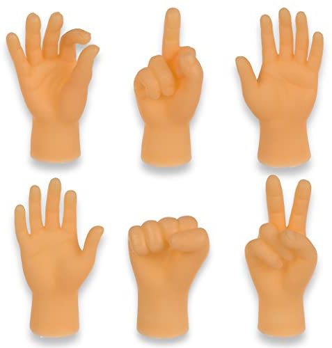 6er Set Fingerpuppen Handgesten | Lustige Fingerpuppen für Erwachsene | 6 Verschiedene Gesten aus Kunststoff | Ca. 6-8 cm groß