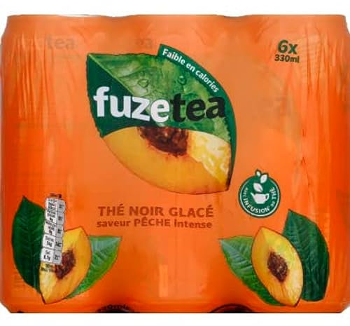 Fuze Tea Boisson au the saveur peche - Le pack de 6 canettes de 33cL