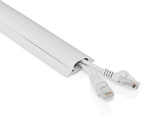 TronicXL 50cm Kabelkanal weiß I selbstklebend I weiß Weiss I Schreibtisch I TV I PC I Audio HiFi I Kabel Organizer Abdeckung