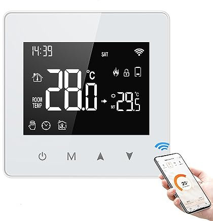 Smart Thermostat, Tuya Zigbee Thermostat Temperature Controller Powered By Battery for Electric Heating