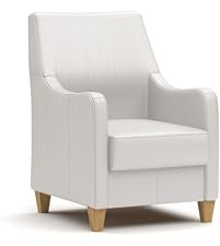 CAVADORE Leder-Sessel Palera / Landhaus-Sessel mit Federkern + massiven Holzfüßen / 70 x 93 x 75 / Leder Weiß