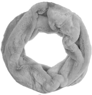 HomeRelax&Style Loop Schal Damen » Teddy Winterschal Kunstpelz » dicker Winterschal » Damenschal warm & weich (Grau)