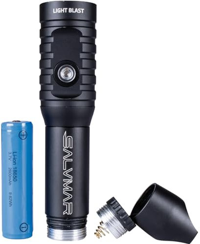 SALVIMAR Light Blast Warm, Linterna de buceo unisex, adulto, negro, 158 cm