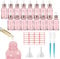16 x 30ml Glass Dropper Bottles, Eliquid Pipette Ear Dropper Bottles with Dropper Pipette, Funnels and Labels, Empty Refillable Sample Container for Essential Oil, Perfumes, Aromatherapy (Pink)