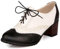 ErikenUrben Damen Vintage Oxfords Pumps Schnüren Blockabsatz Wingtip Schuhe Two Tone Saddle Schuhe Black Große 40 Asiatisch