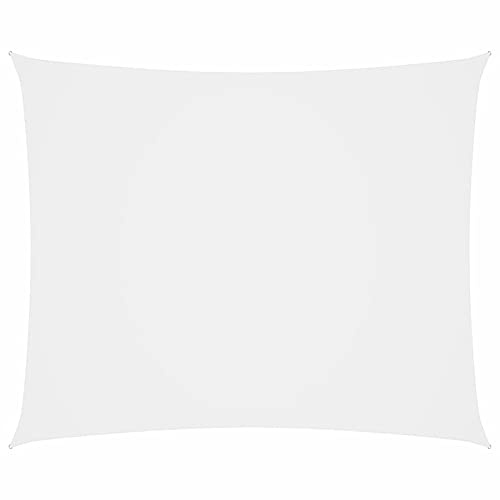 ARKEM Toldo de Vela Rectangular Tela Oxford Blanco 4x6 m Toldo Corredero Malla Ocultacion