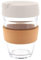 Generic Reusable Glass Coffee Cup/Travel Mug with Lid - Cork Sleeve Surround Heat Resistant Eco Friendly with Cream Plugged Removable Lid 12oz/350ML (Cream)