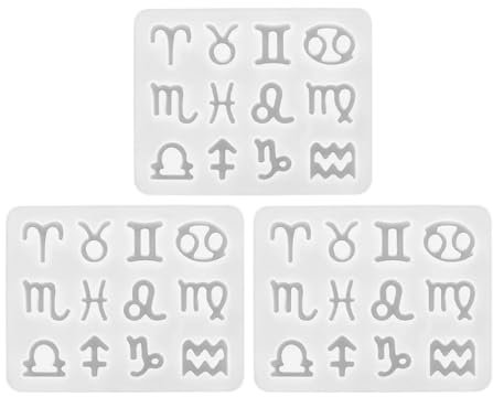OHPHCALL 3 Stück 12 Sternbild-Silikonharz-Formen 12 Sternzeichen Sternbild-Formen Für Halsketten Schlüsselanhänger Anhänger Astrologisches Kunsthandwerk