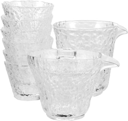 VINTORKY Glas Teetassen Für Tee Brauen Kit Mit Teeservice Aus Hitzebeständigem Glas Für Kaffee Und Andere Getränke Praktisch Für Küche Und Esszimmer