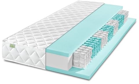 DREAMSTAR Ergo Flex Duo Taschenfederkernmatratze I ergonomische 7-Zonen Matratze I 17 cm hoch I Öko-Tex Zertifiziert I Härtegrad 2 (H2) 0-80 kg und Härtegrad 3 (H3) 80-100 kg | 90 x 200 cm