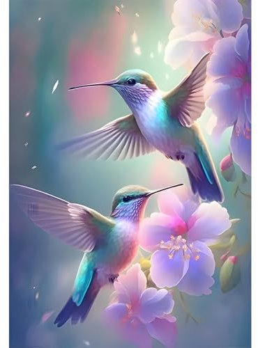 DPIDEA Vögel Diamond Painting Bilder für Erwachsene, Diamant Painting Bilder 5D DIY Diamant Malerei mit Runde Steine für Zuhause Dekor 30x40 cm