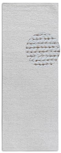 Villeroy & Boch Wollteppich Francois - Natur Wohnzimmerteppich - Handgewebt & Natürlich - Boho Teppich Wolle für Wohnzimmer, Schlafzimmer, Esszimmer, Flur, Küche – Natur Weiß, 80x200cm