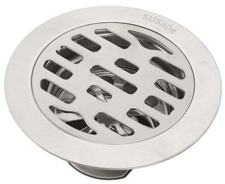 Desagüe de Piso Redondo de 10 Cm de Diámetro para Tubería de 75 Mm, Acero Inoxidable Antideslizante, a Prueba de Olores, Desagües Ducha Alto Flujo Agua para el Hogar, Baño, Hotel
