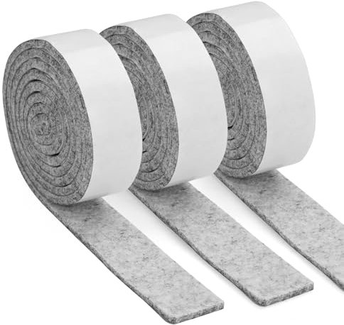 3 Rotoli Feltrini per Mobili Pesanti Adesivi,Feltro Adesivo Forte Autoadesivo Rotolo,Striscia di Feltro Adesiva Taglio Libero di Qualsiasi Dimensione,Nastro in Feltro Autoadesivo per Sedie 100x2CM