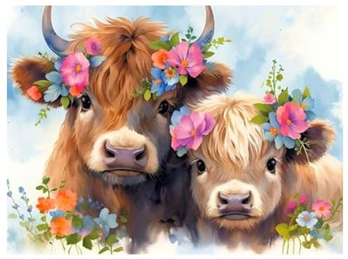 Diamond Painting Tier,Diamond Painting Erwachsene Cow,Diamond Art Erwachsene Set Home Wand Dekor for Gift(30x40cm)