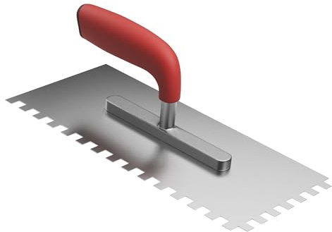 1A MEISTERKELLE - Rostfreier Edelstahl - 6er Zahnung (6x6 mm) - Fliesenkelle, Fliesenwerkzeug, Zahnungskelle