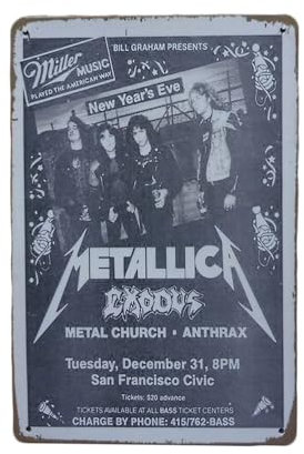 Metallica Wandschild - Metallschild - Texttafel - Metallschild - Metallschild - Metallschild - Metallica Band - 20 x 30cm