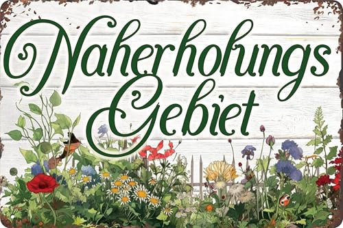 LUCKYLINDE - Wetterfestes Blechschild, Gartenschild – Naherholungsgebiet – 14 x 20 cm