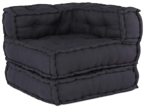 vidaXL Pouf Modular Anthrazit 70x70x54 cm Stoff, Sofa, Sitzpouf, Schlafsofa, modulares Sofa, Sitzpuff, Palettenkissen, Stoffsofa, Bodensofa, Couch